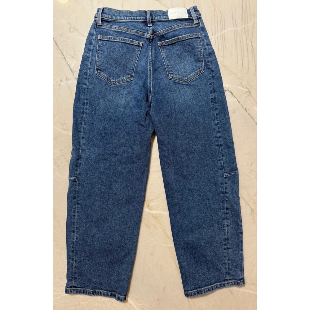 Pistola Womens Eli High Rise Barrel Leg Seam Detail Jeans Medium Wash Size 27 - Picture 10 of 13